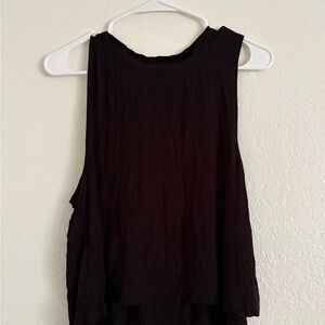 Carbon 38 High Neck Tank Top Athleisure Minimalist Scandi Neutral Preppy Classic